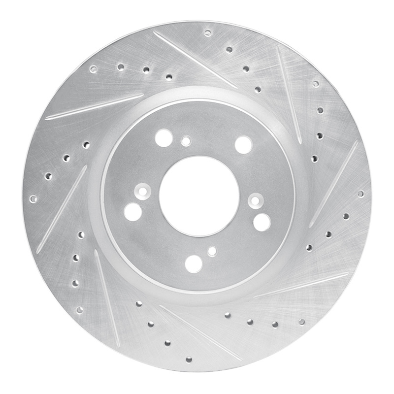 Acura RL Brake Rotor (1) - Front Right - R1 Concepts - Drilled & Slotted - Silver - `05-`12 Acura RL Brake Rotor (1) - Front Right - R1 Concepts - Drilled & Slotted - Silver - `05-`12